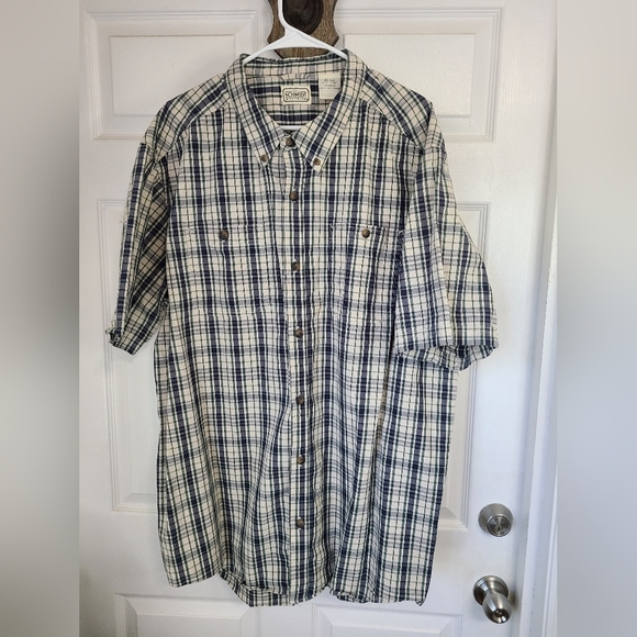 (692) C.E. Schmidt Men's Classic Short Sleeve Work Shirt, Size: 2XLT Color: Blue - Picture 2 of 12